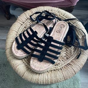 Tie Leg Platform Sandals